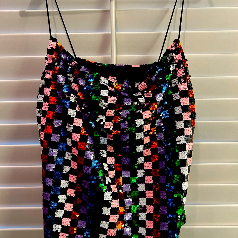 Endless rose 80s sequin tank top size S NWT